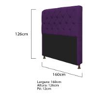 Cabeceira Lady e Recamier Ari 160 Cm Queen Size Suede Roxo - 2