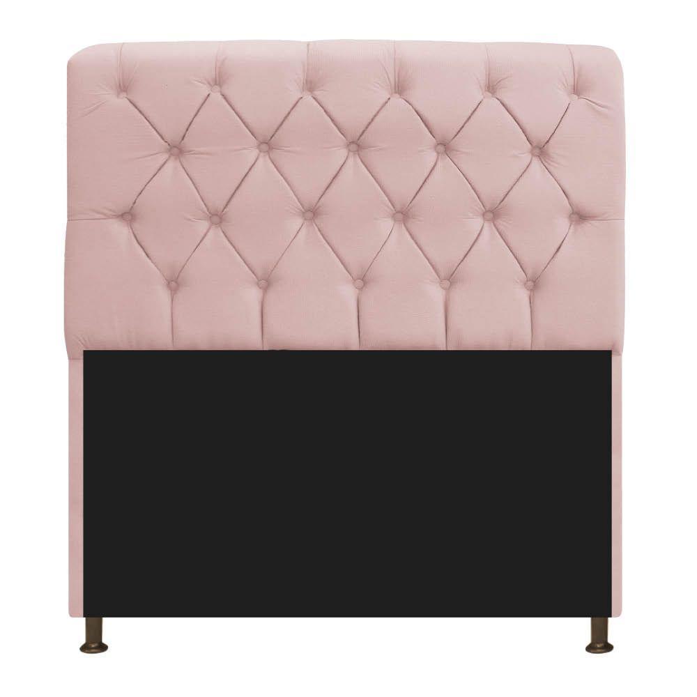 Cabeceira Lady e Recamier Félix 140 Cm Casal Suede Rosê - 6