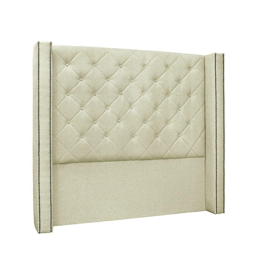 Cabeceira Vicenza Cama Box Casal 140Cm Linho Rustico Natural - 1