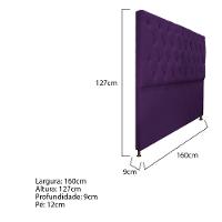Cabeceira Sofia 160 Cm Queen Size Suede Roxo Amarena Móveis