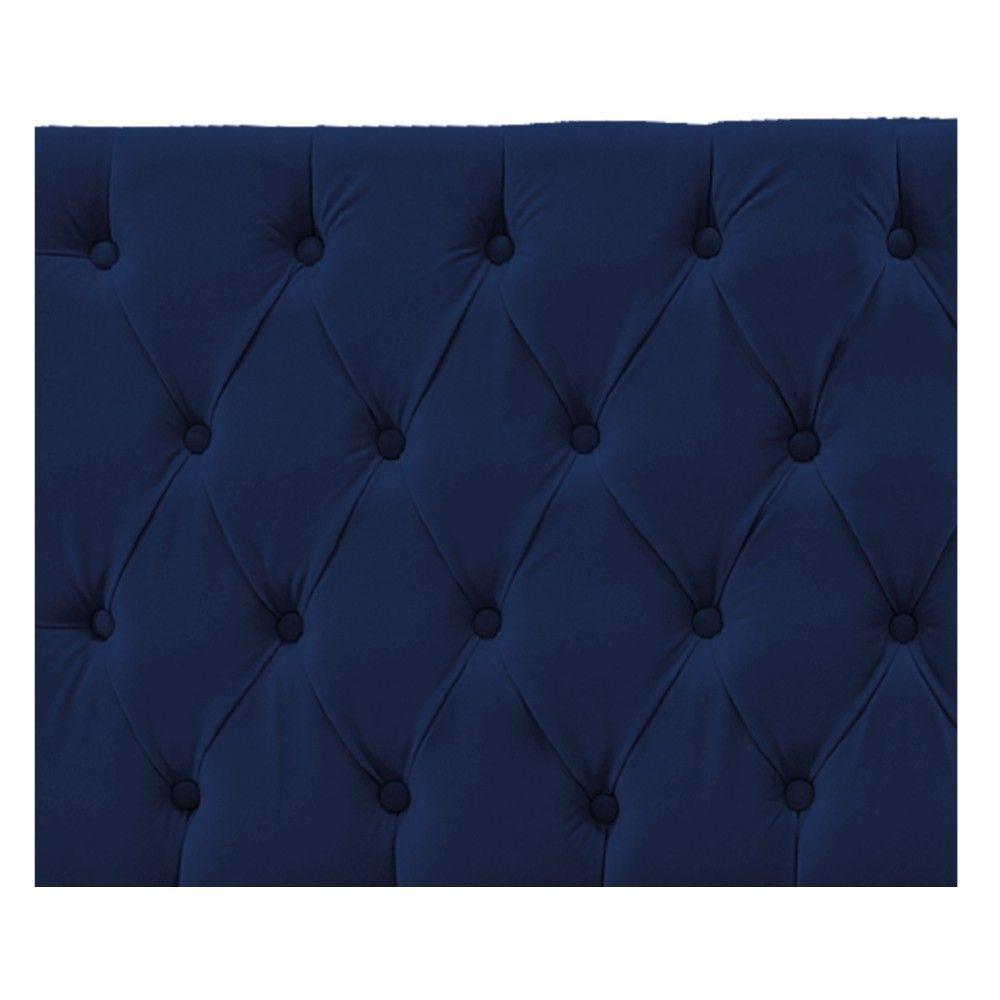 Cabeceira Sofia 195 Cm King Size Suede Azul Marinho - 3