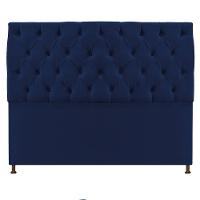 Cabeceira Sofia 195 Cm King Size Suede Azul Marinho - 1