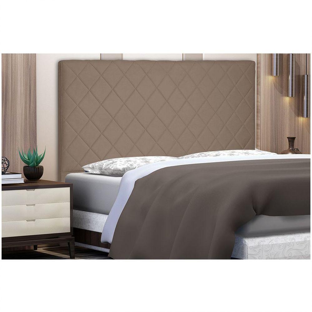 Cabeceira Dubai Para Cama Box King 195cm Suede - D'Rossi Caramelo - 4