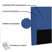 Cabeceira Aquilla Para Cama Box Queen 160cm Suede Azul Marinho - D'Rossi - 3