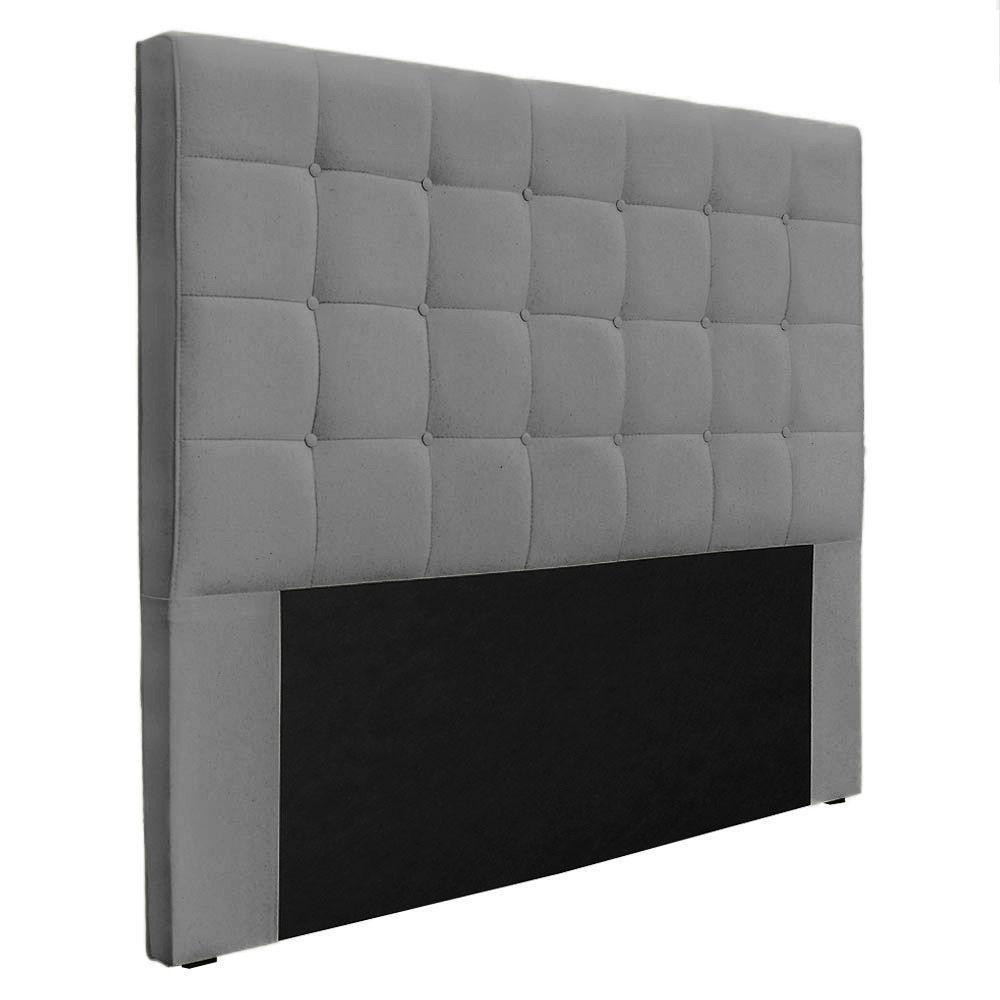 Cabeceira Casal 1,40M Verona Linho Rústico Cinza Escuro - 1