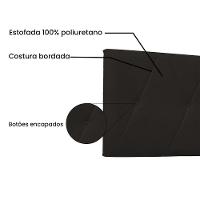 Cabeceira Painel Aquilla Para Cama Box King 195 Cm Corino - D'rossi Cor Marrom - 3