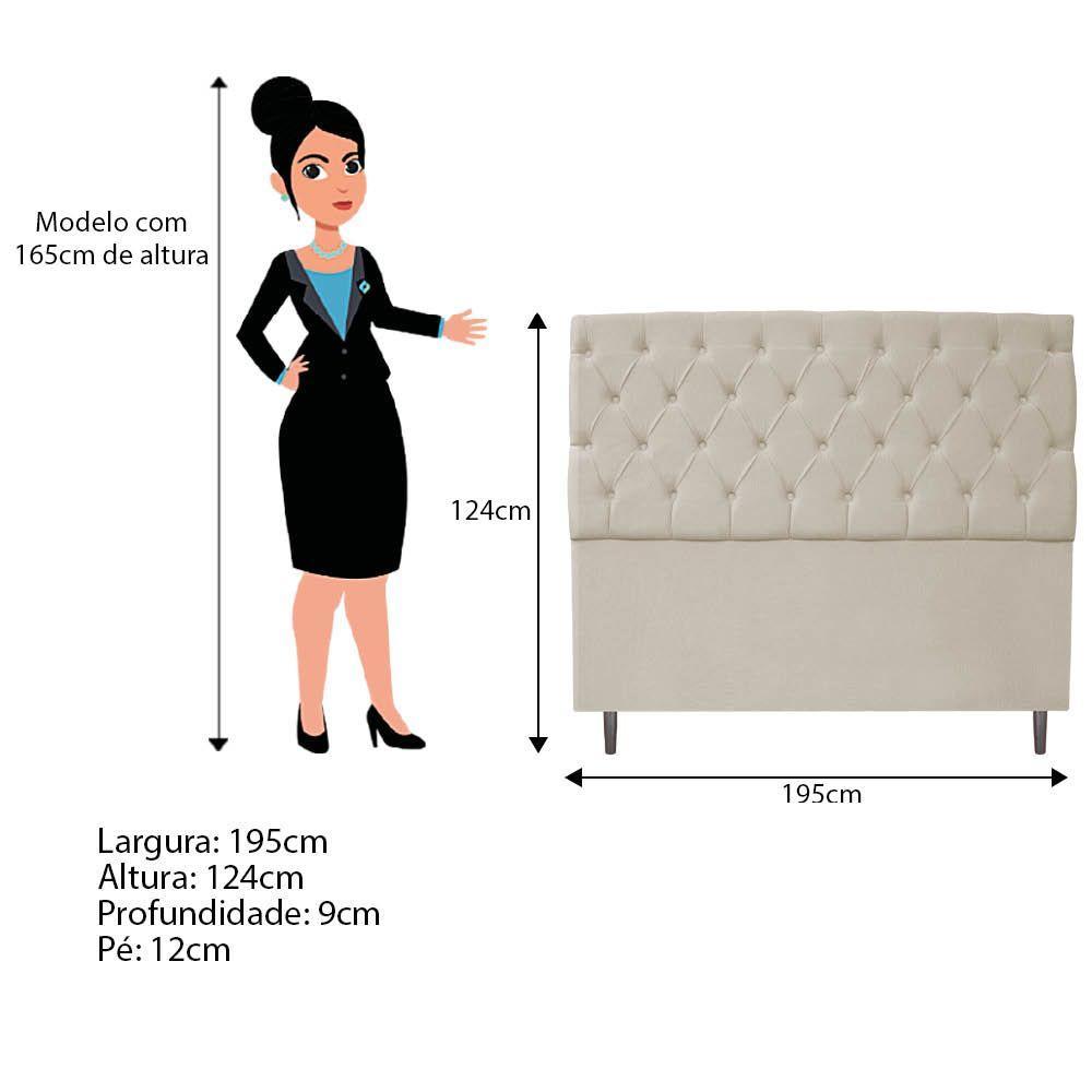 Kit Cabeceira e Calçadeira 195 Cm King Size Suede Bege - 2