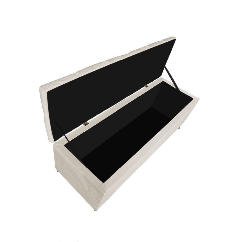 Kit Cabeceira e Calçadeira 195 Cm King Size Suede Bege - 3