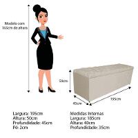 Kit Cabeceira e Calçadeira 195 Cm King Size Suede Bege - 5