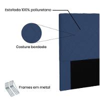 Cabeceira Dubai Para Cama Box Queen 160cm Suede Azul Marinho - D'Rossi - 3