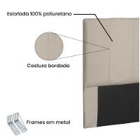 Cabeceira Arizona Cama Box Solteiro 90Cm Suede Bege