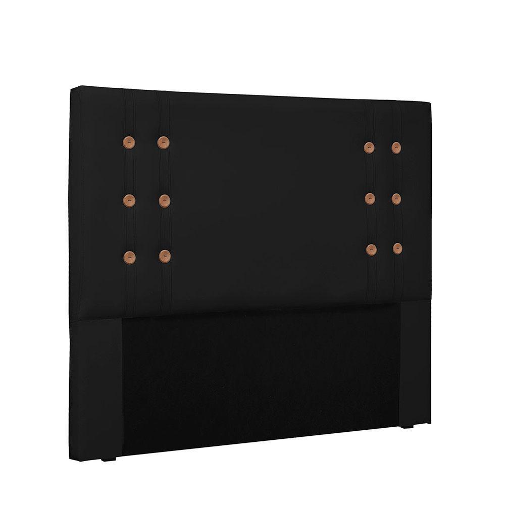 Cabeceira Gênova Para Cama Box King 195 Cm Corino - D'rossi Cor Preto - 1
