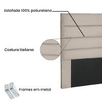 Cabeceira La Italiana Para Cama Box Casal 140 Cm Suede - D'rossi Cor Bege - 3