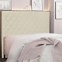 Cabeceira Queen 1,60m Esmeralda Veludo Bege - Pallazio - 4