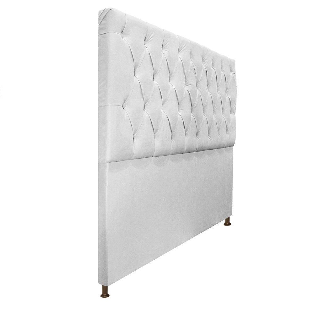 Cabeceira Sofia 140 Cm Casal Suede Branco - 5