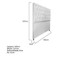 Cabeceira Sofia 140 Cm Casal Suede Branco