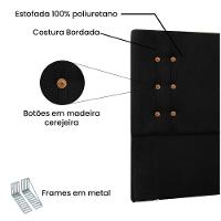 Cabeceira Gênova Para Cama Box King 195 Cm Suede - D'rossi Cor Preto - 3