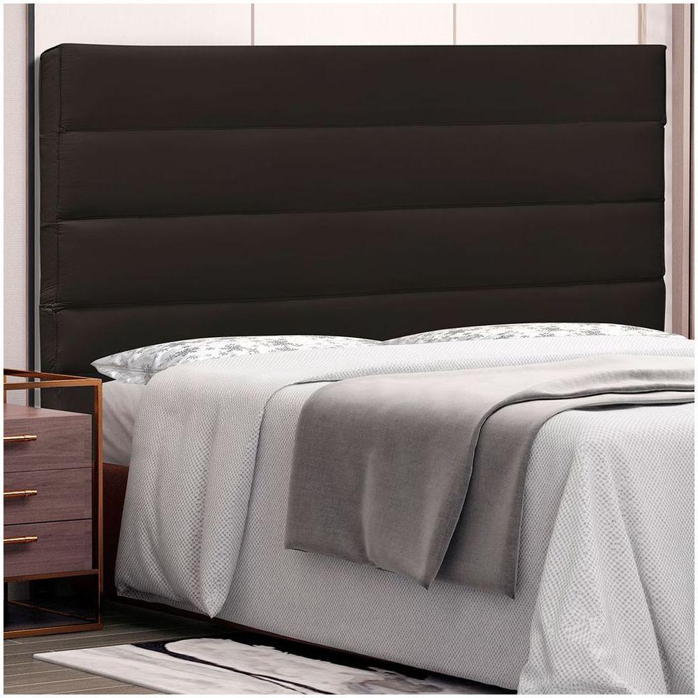 Cabeceira La Italiana Para Cama Box King 195 Cm Corino Marrom - D'rossi - 4