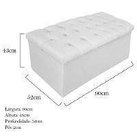 Calçadeira Baú Mel 90 Cm Solteiro com Capitonê Suede Branco - 3