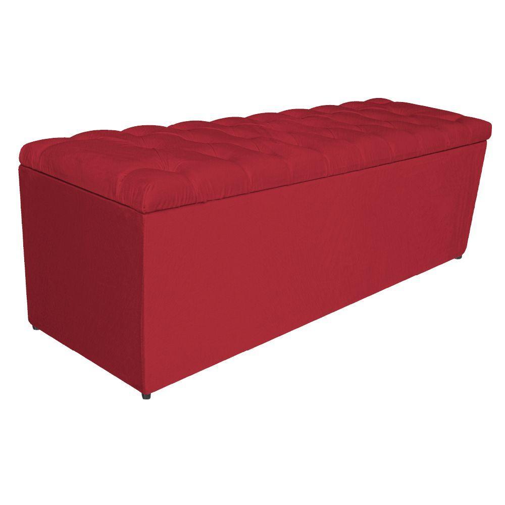 Kit Cabeceira e Calçadeira 195 Cm King Size Suede Vermelho - 5