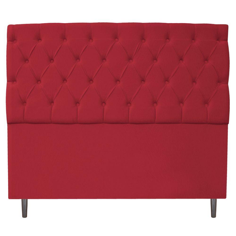 Kit Cabeceira e Calçadeira 195 Cm King Size Suede Vermelho - 6