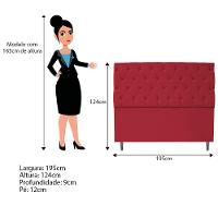 Kit Cabeceira e Calçadeira 195 Cm King Size Suede Vermelho - 2