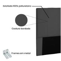 Cabeceira Arizona Cama Box Solteiro 90Cm Suede Preto - 3