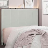 Cabeceira Casal 1,40m Ravenna Veludo Cinza Prata - Pallazio - 4