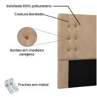 Cabeceira Gênova Para Cama Box Queen 160 Cm Suede Bege - D'rossi - 5