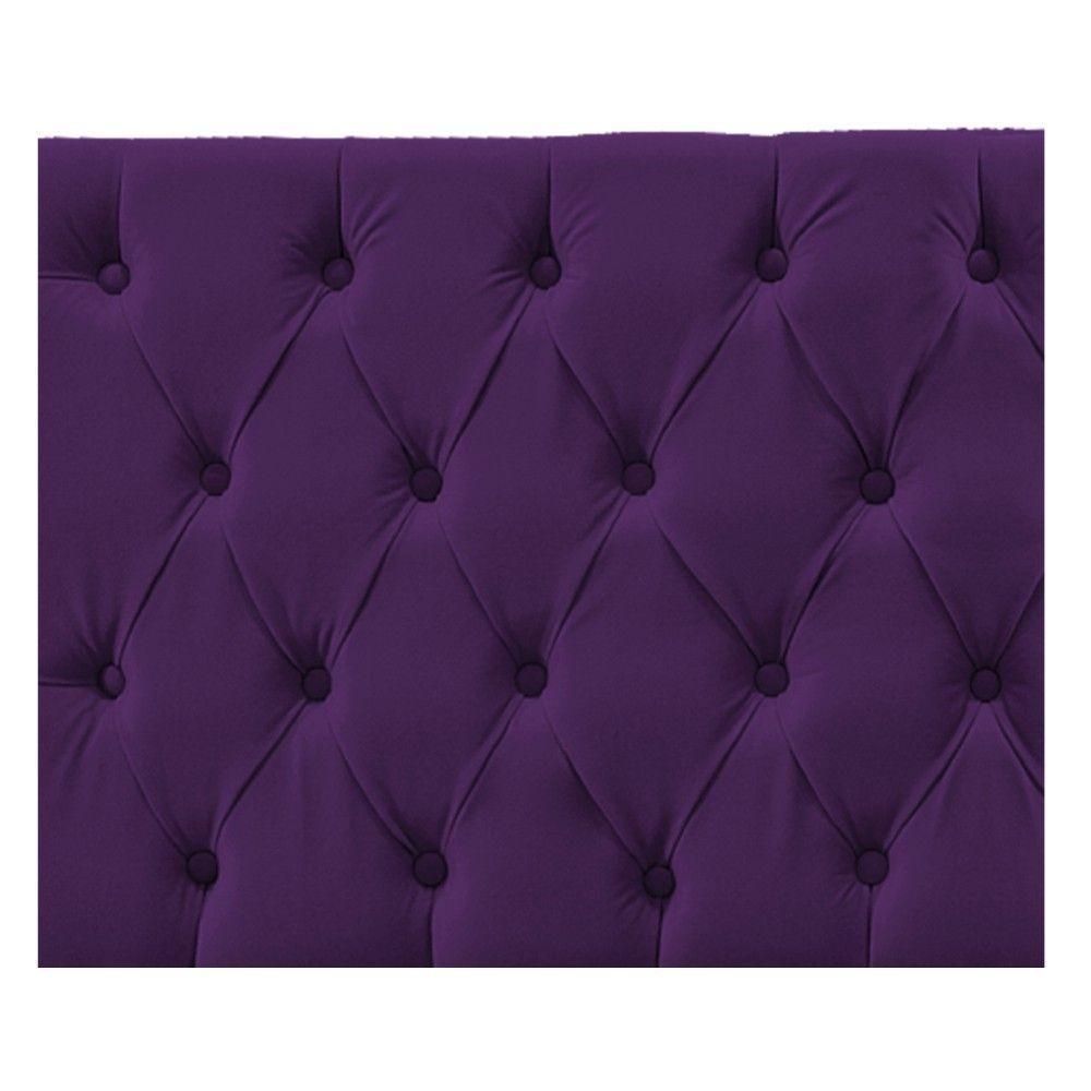 Cabeceira Sofia 140 Cm Casal Suede Roxo - 3