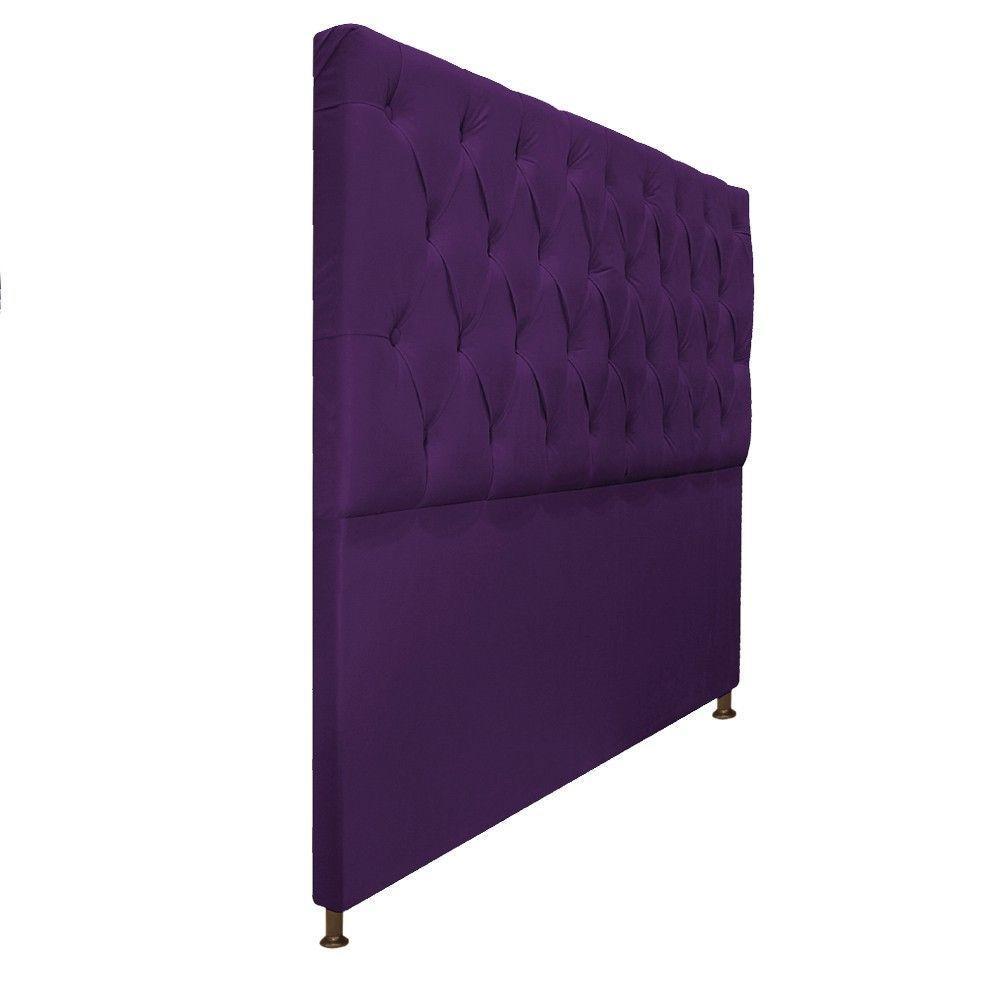 Cabeceira Sofia 140 Cm Casal Suede Roxo - 5