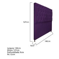 Cabeceira Sofia 140 Cm Casal Suede Roxo