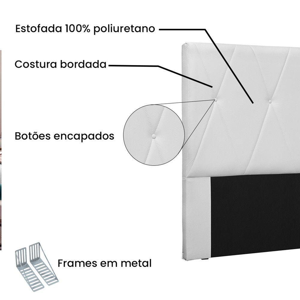 Cabeceira Aquilla Para Cama Box Queen 160cm Corino - D'Rossi Branco - 3