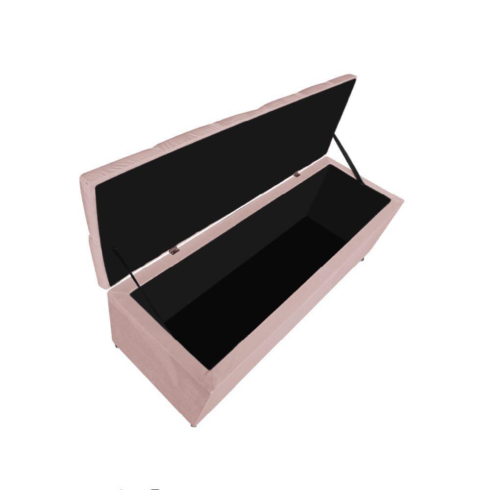 Kit Cabeceira e Calçadeira 195 Cm King Size Suede Rosê - 2