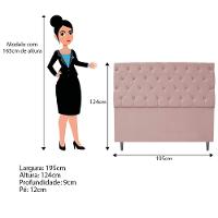 Kit Cabeceira e Calçadeira 195 Cm King Size Suede Rosê - 3