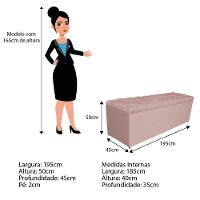 Kit Cabeceira e Calçadeira 195 Cm King Size Suede Rosê