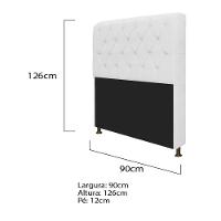 Kit Cabeceira Lady e Recamier Félix 90 Cm Corano Branco - 2