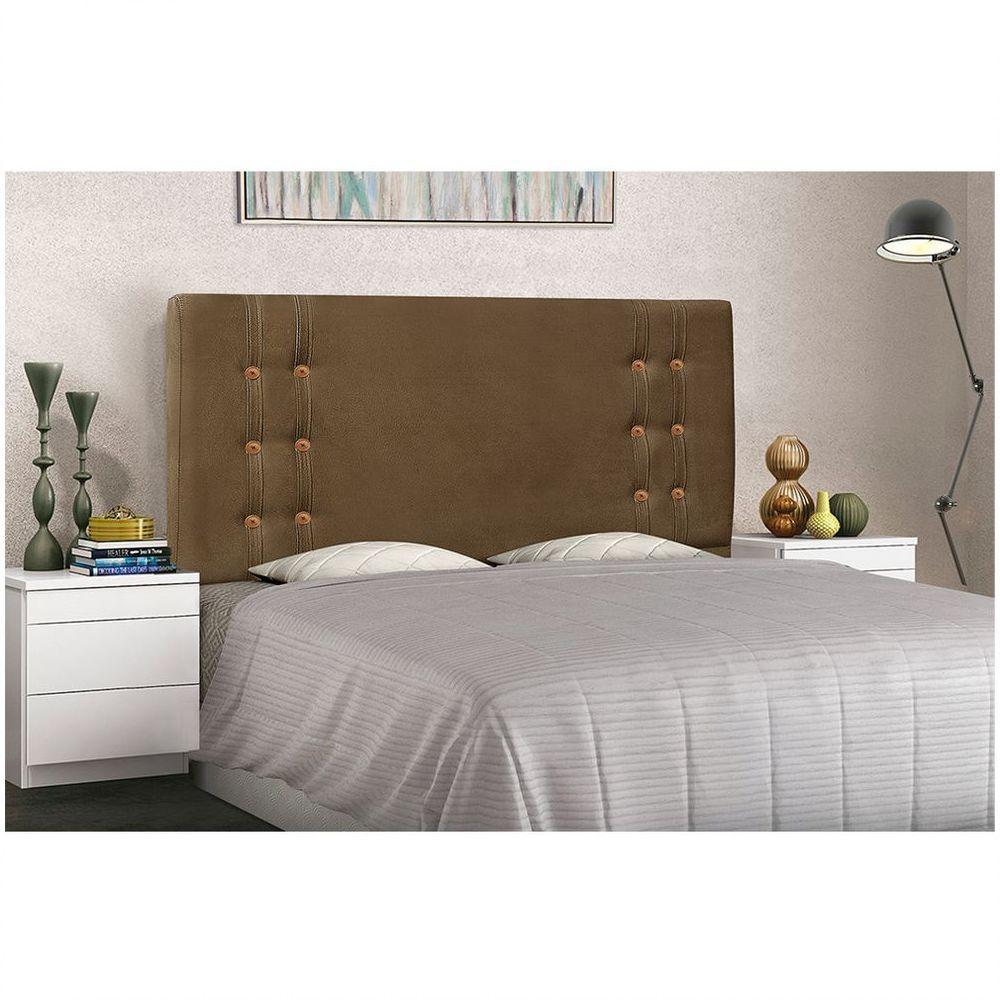 Cabeceira Gênova Para Cama Box Queen 160 Cm Suede Caramelo - D'rossi - 4