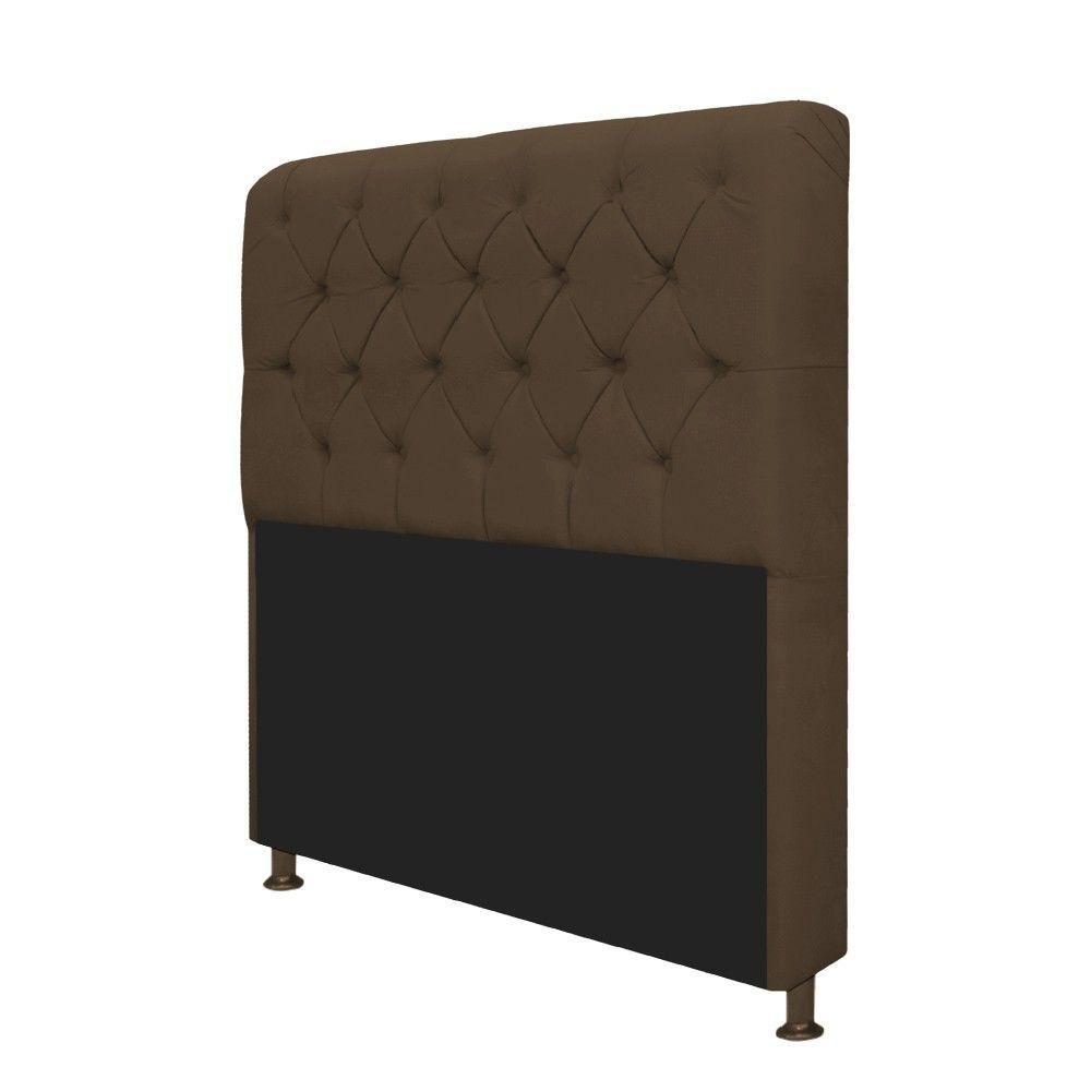 Cabeceira Lady e Recamier Ari 90 Cm Solteiro Suede Marrom - 2