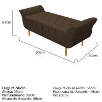 Cabeceira Lady e Recamier Ari 90 Cm Solteiro Suede Marrom