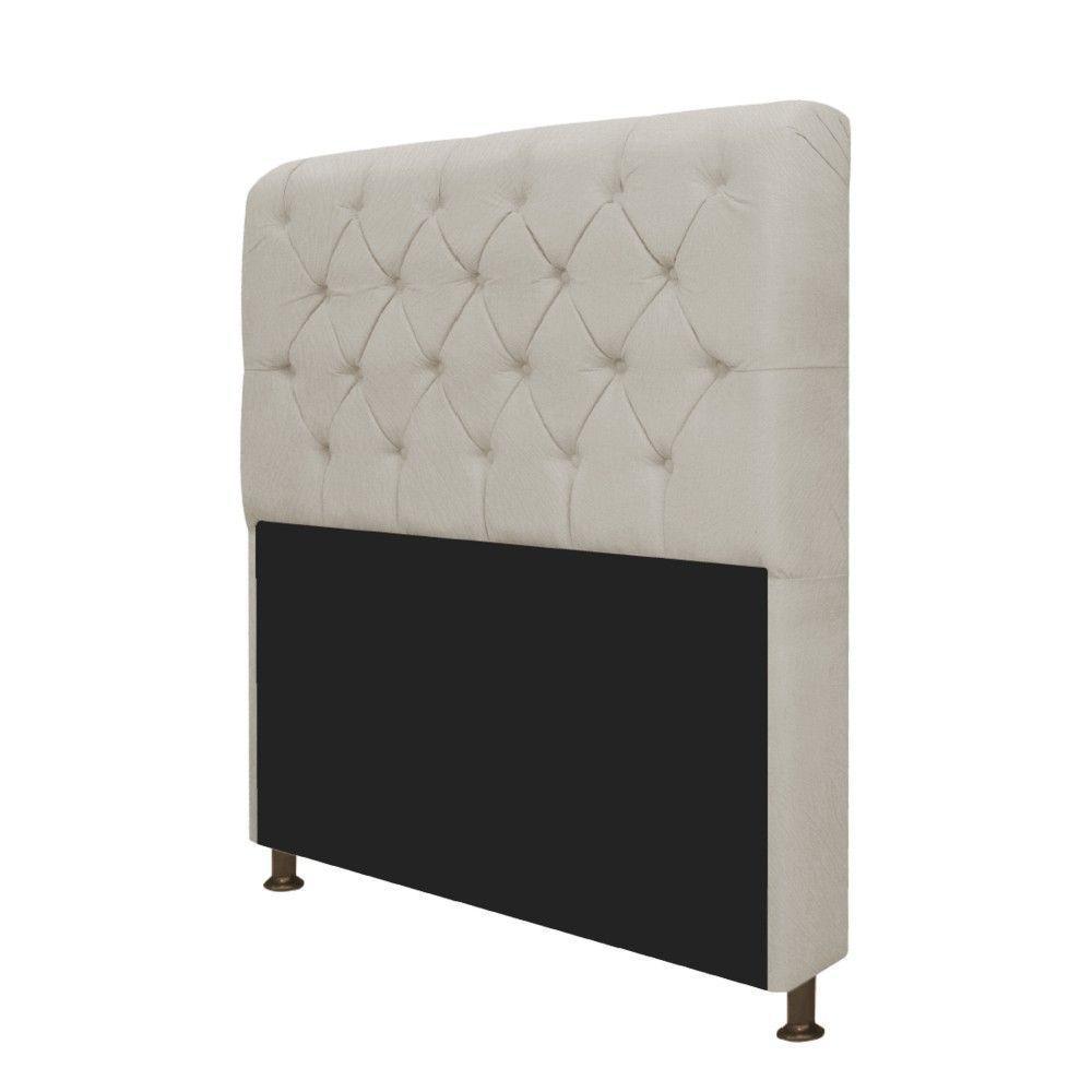 Cabeceira Lady e Recamier Ari 160Cm Queen Size Suede Bege - 3