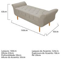 Cabeceira Lady e Recamier Ari 160Cm Queen Size Suede Bege - 5