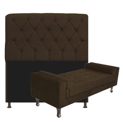 Cabeceira Lady e Recamier Félix 140 Cm Casal Marrom