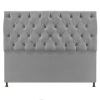 Cabeceira Sofia 195 Cm King Size Suede Cinza - 1