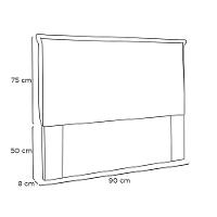 Cabeceira Garden Cama Box Solteiro 90Cm Corino Bege