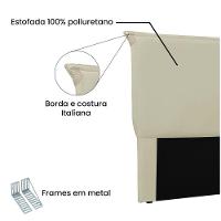 Cabeceira Garden Cama Box Solteiro 90Cm Corino Bege - 7