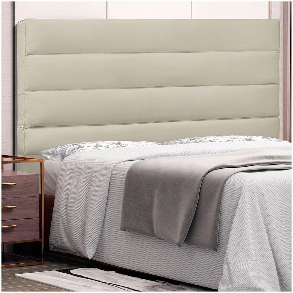 Cabeceira La Italiana Para Cama Box Queen 160 Cm Corino Bege - D'rossi - 4