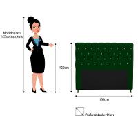 Cabeceira Cristal 160cm Queen Size com Strass Suede Verde - 2