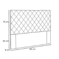 Cabeceira Dubai Para Cama Box Solteiro 90cm Corino Preto - D'Rossi - 2