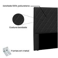 Cabeceira Dubai Para Cama Box Solteiro 90cm Corino Preto - D'Rossi - 3